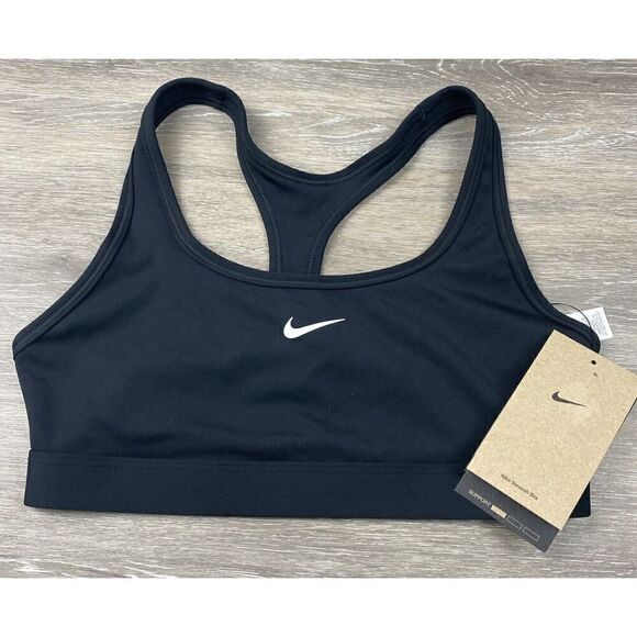 NIKE Swoosh Light Support Women's Non-Padded Sports Bra S DX6817-010 Black New - Picture 1 of 7